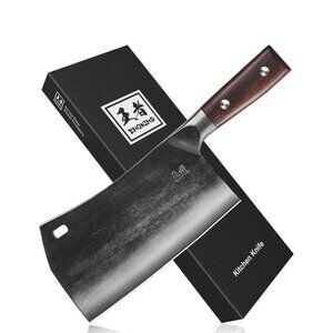 ENOKING Cleaver Knife, 7.5 Inch Hand Forged Meat Cleaver